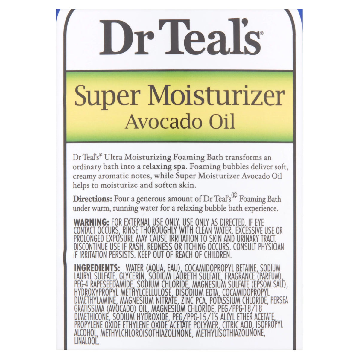 Foaming Bubble Bath with Avocado Oil, 34 fl.oz. I836462