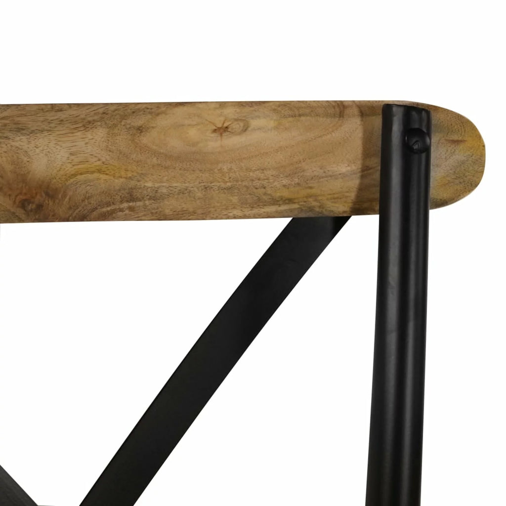 2 pcs Black Solid Mango Wood Cross Chairs X453