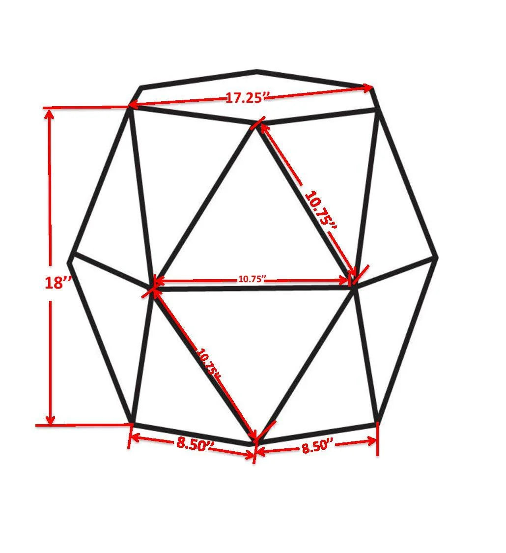 Iron Diamond Shape Side Table E2417