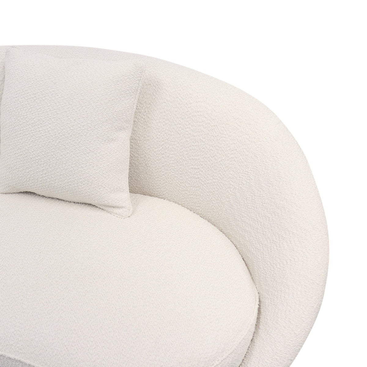 Ivory Textured Fabric Curved Sofa I672862