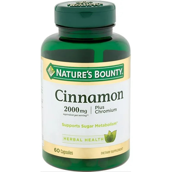 Cinnamon 2000 mg Chromium Dietary Supplement Capsules 60 ea Pack of 3 Y185