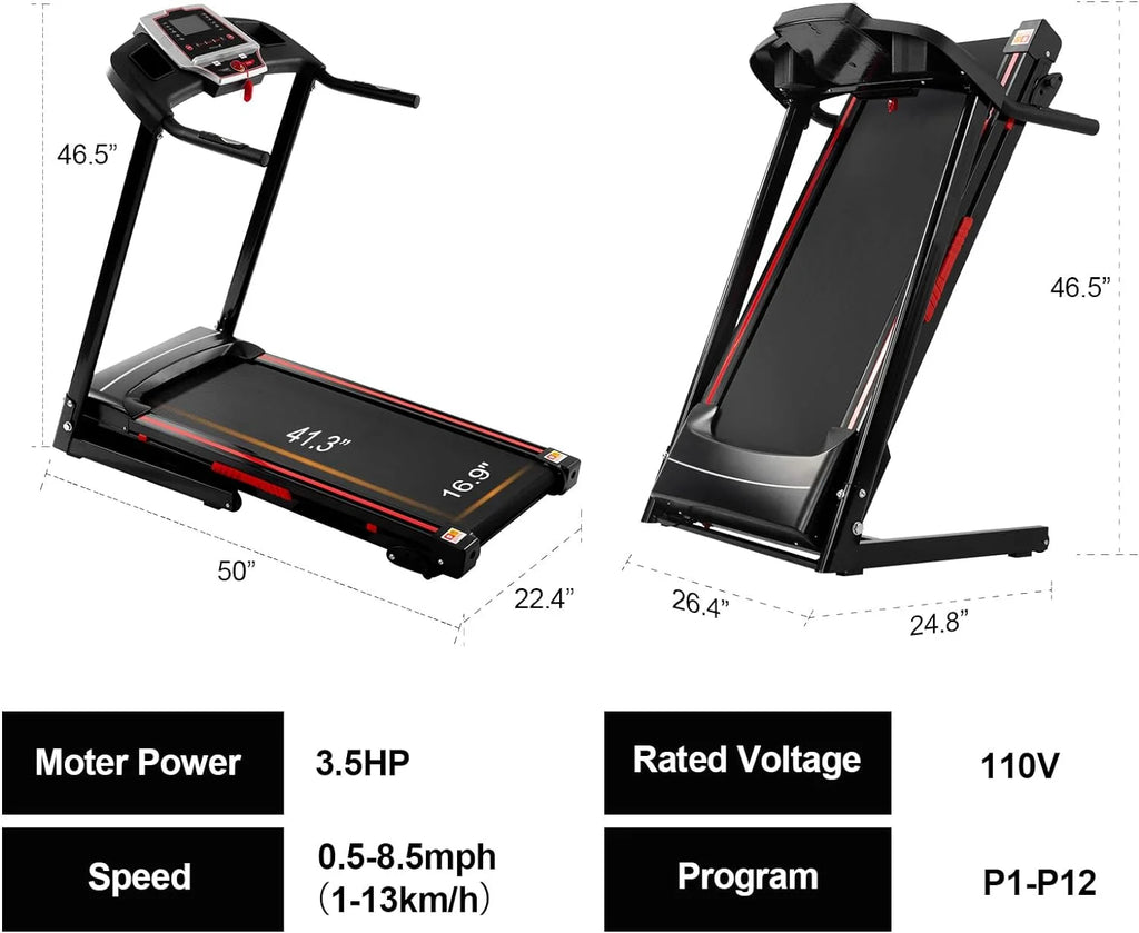 3.5HP Folding Incline Treadmill X3962