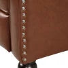 Cognac Brown and Dark Brown Faux Leather Tufted Recliner P183290