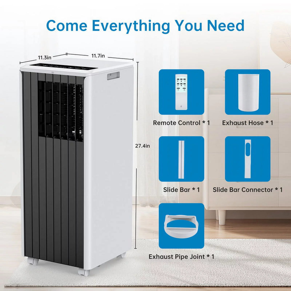 Portable Air Conditioner 5,000 BTU with Remote & Window Kit F421
