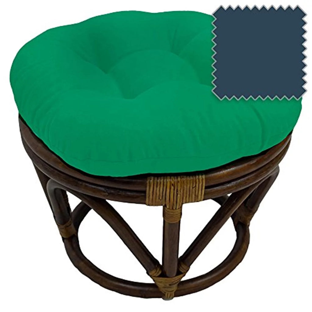 Rattan Footstool with Twill Cushion A8460