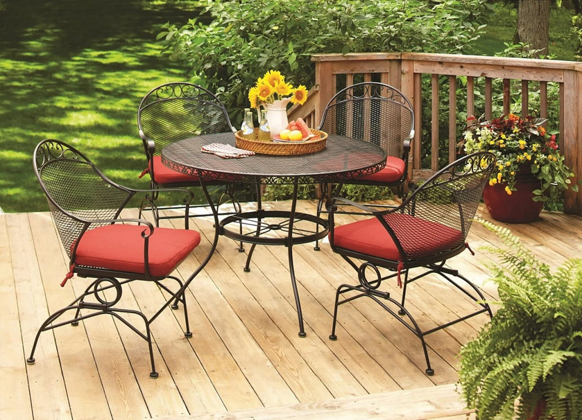 Wrought Iron Patio Dining Set 5 Piece N753