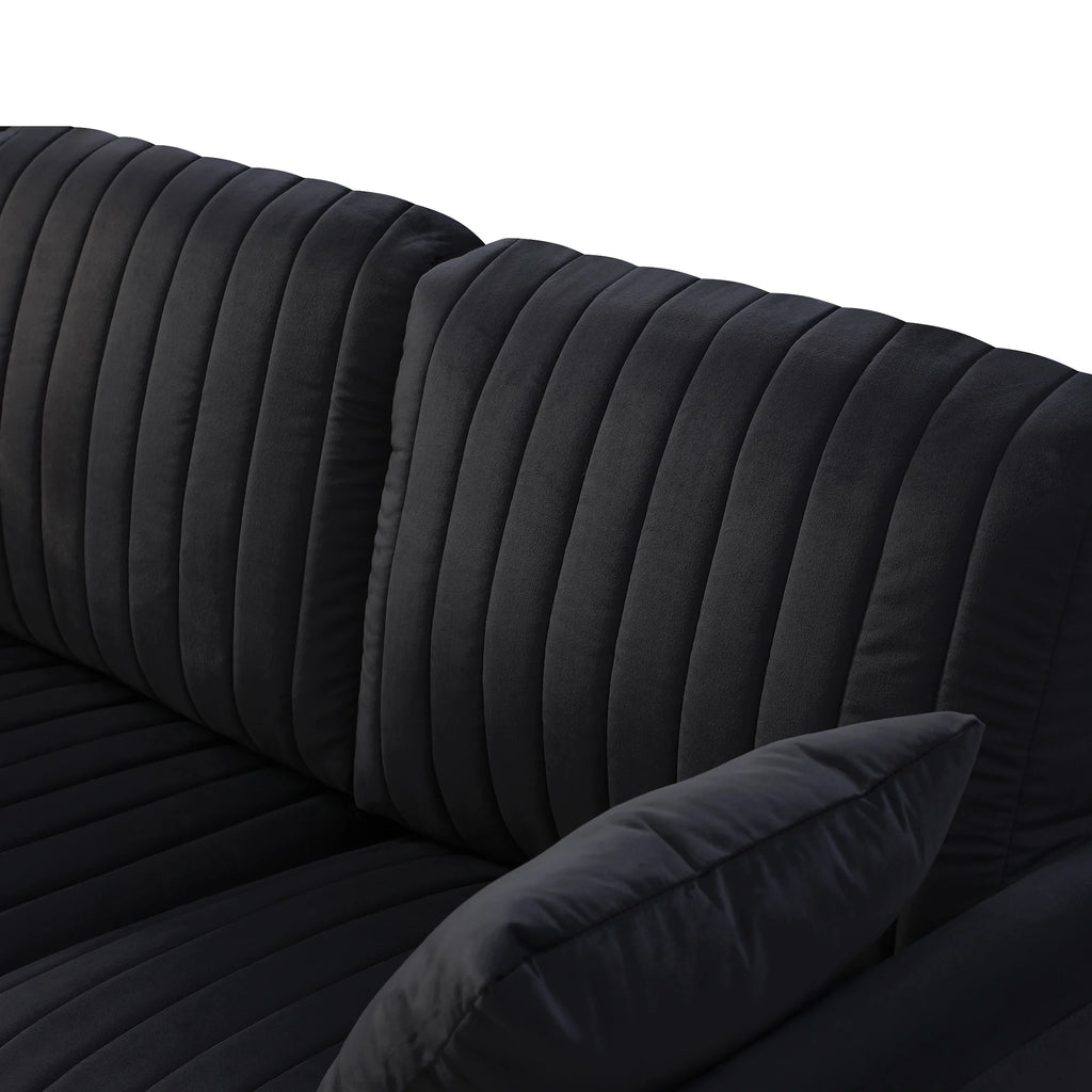 Black Velvet Loveseat I62855