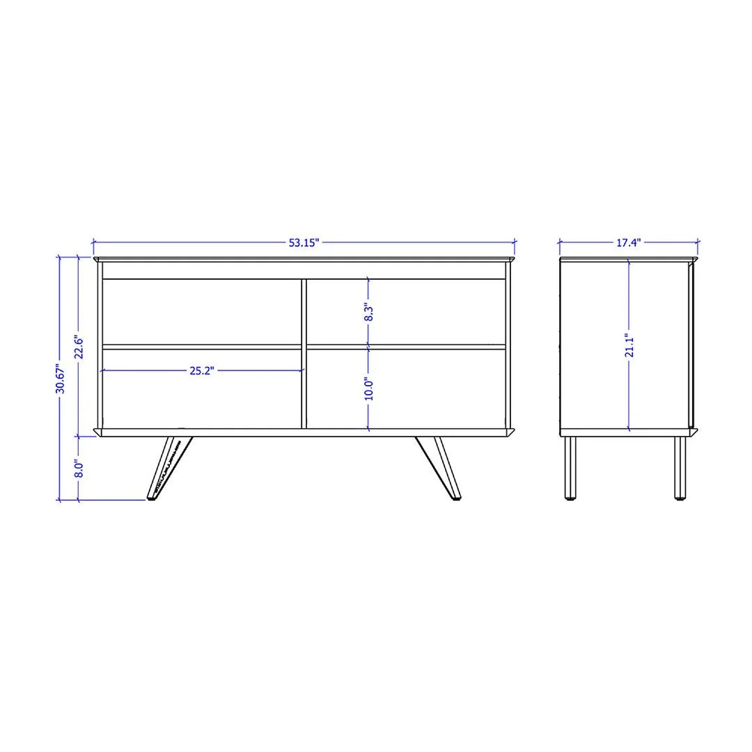 Black 4 Shelves Engineered Wood Sideboard L9717