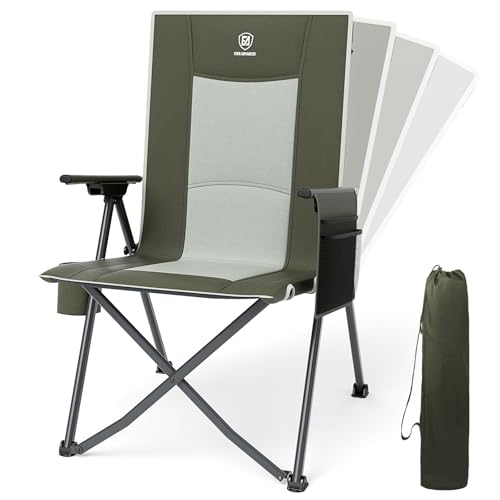 Lightweight Folding Reclining Camping Chair with Adjustable Back Black E737