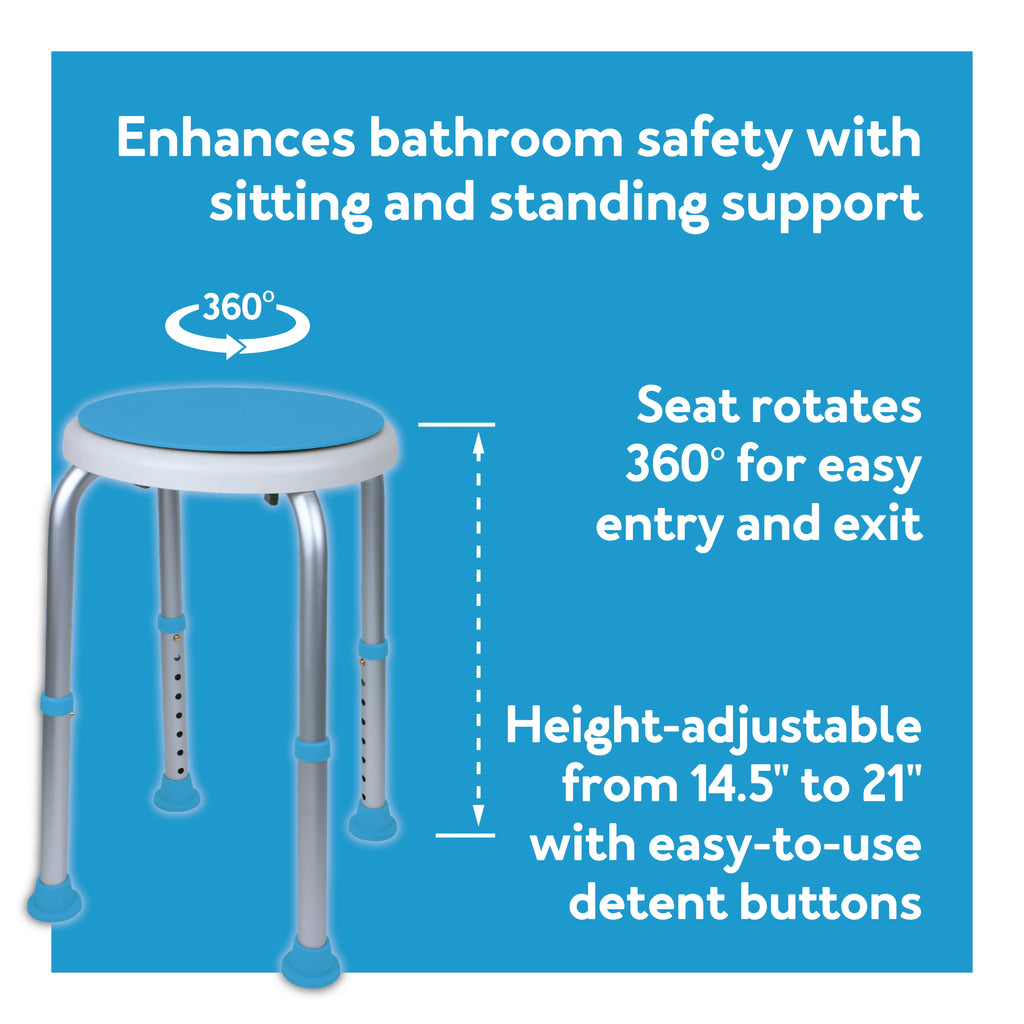 Swivel Bath and Shower Stool Chair with Padded Seat T6210