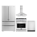 30 Gas Range, Wall Mount Range Hood, Refrigerator with Ice Maker and Dishwasher X53523