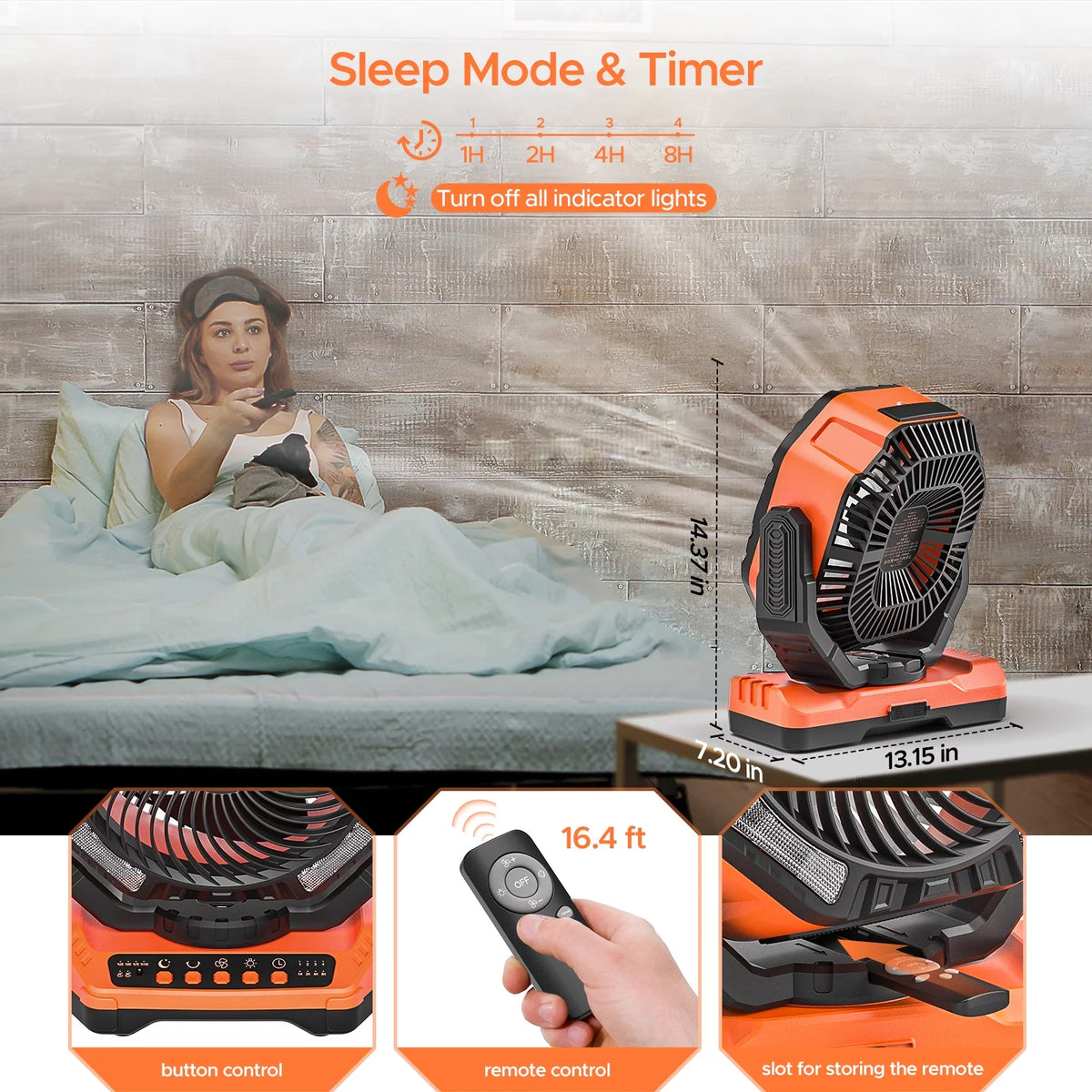 Portable Rechargeable Camping Fan with LED Light I929
