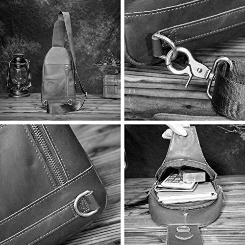 Men Casual Crossbody Chest Sling Bag Leather M208