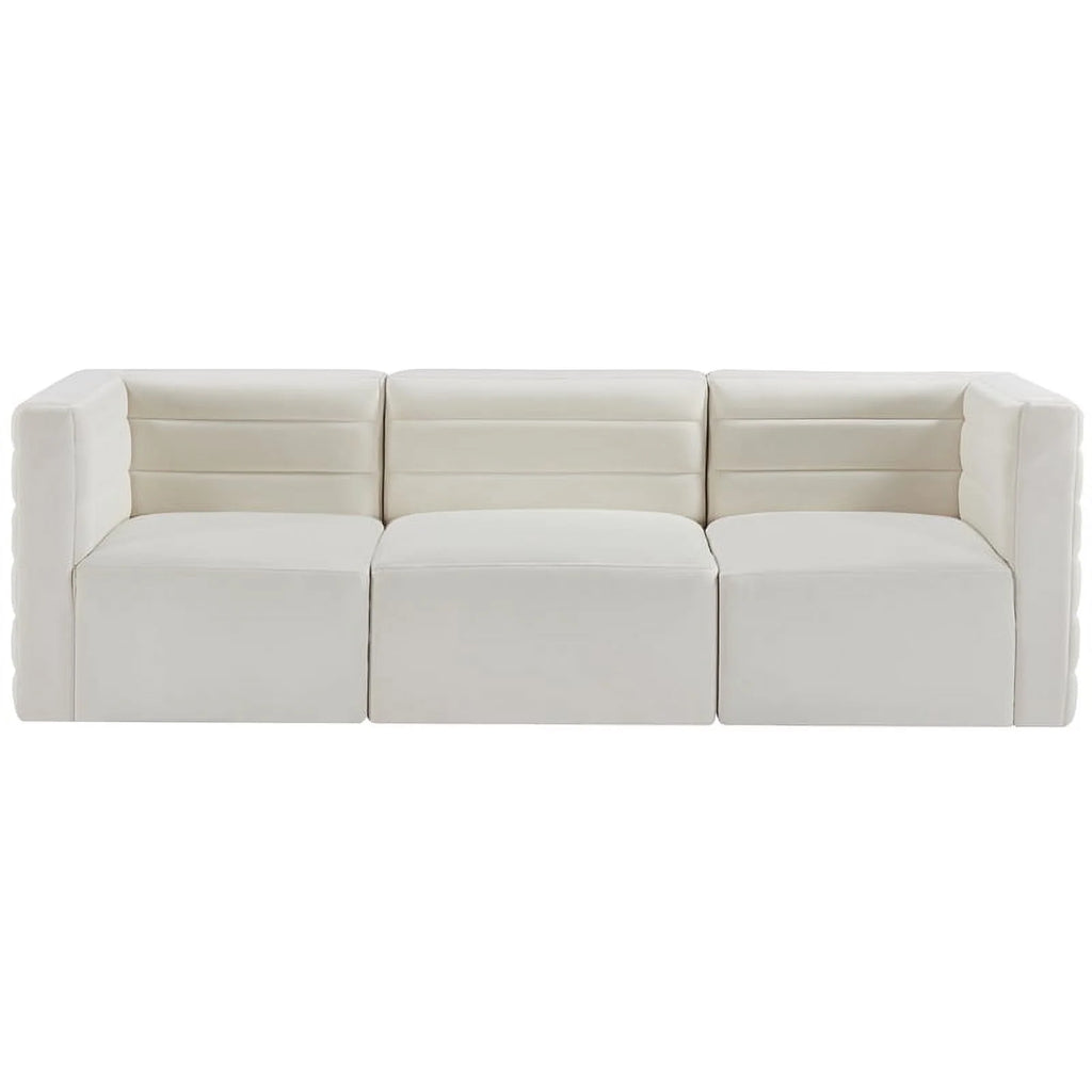 Cream Velvet Modular Sofa X27966
