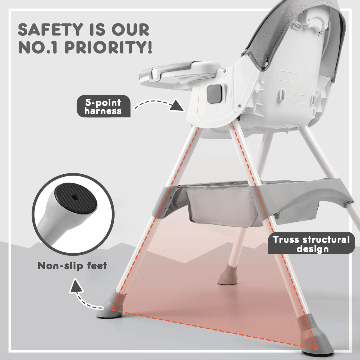4-in-1 Convertible High Chair F393