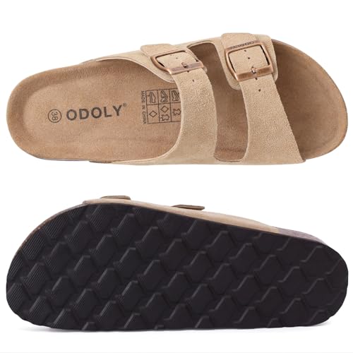 Cork Footbed Slide Sandal with Adjustable Buckle W770