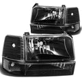 Ford F150 F250 F350 Bronco Headlight Corner Side Marker Lamps Black Clear B751