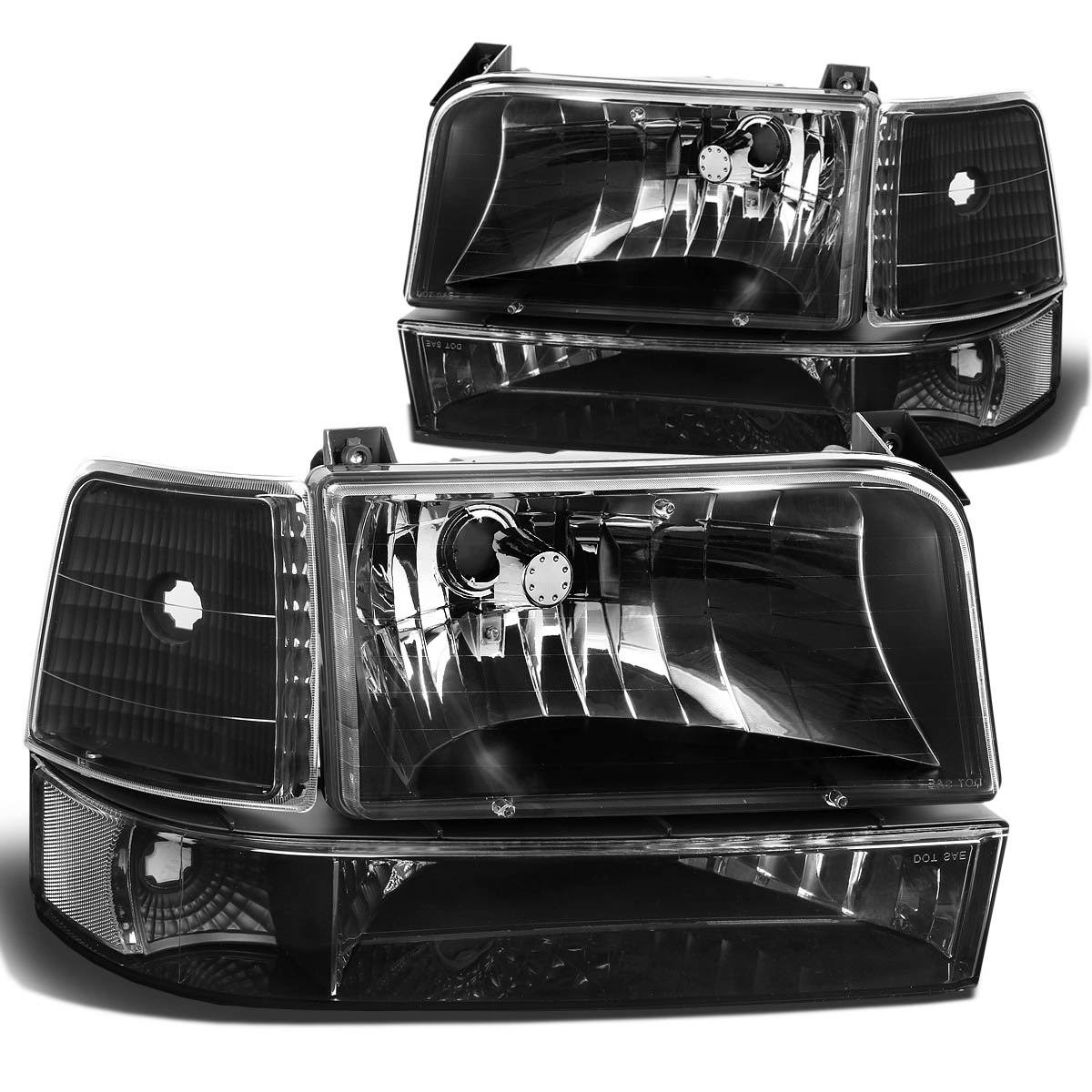 Ford F150 F250 F350 Bronco Headlight Corner Side Marker Lamps Black Clear B751