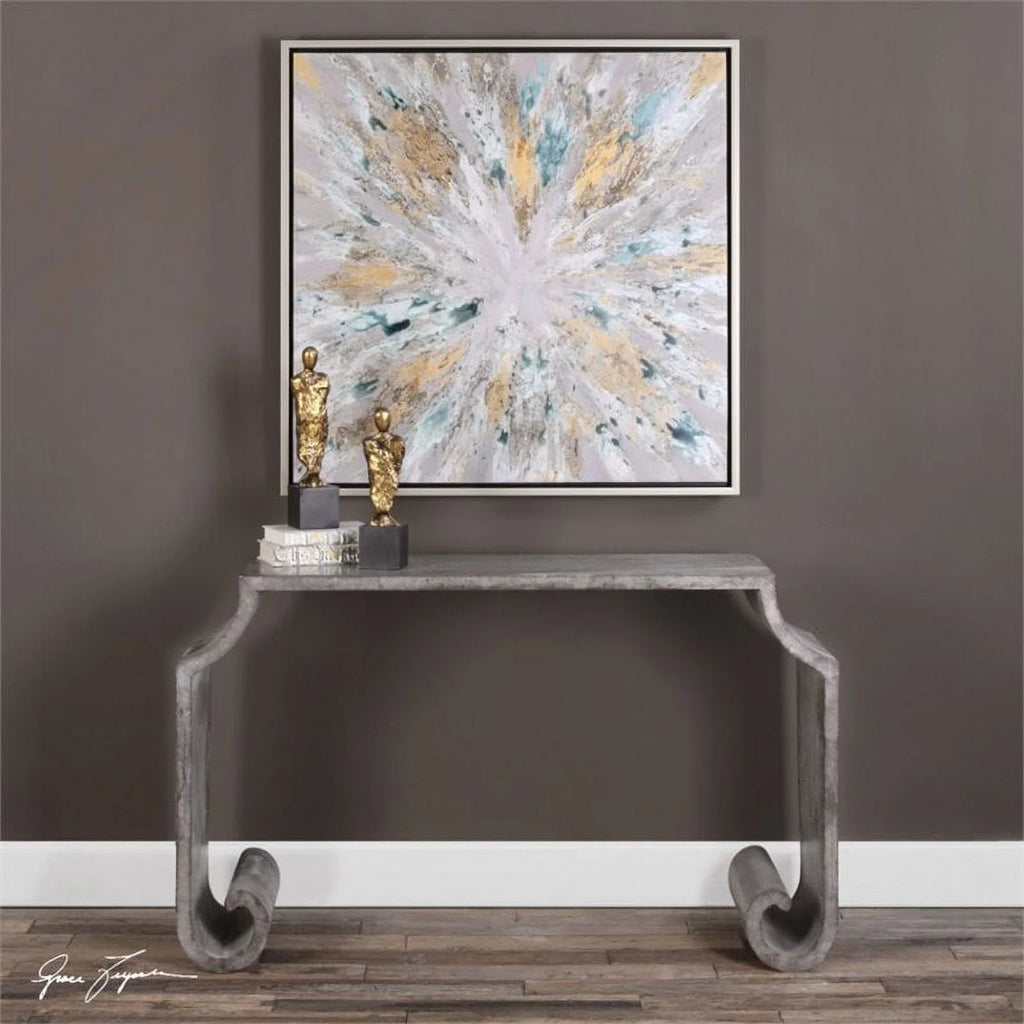 Contemporary Console Table in Stone Gray G7512