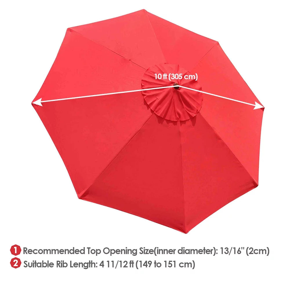 10Ft 8 Rib Umbrella Replacement Canopy V712570