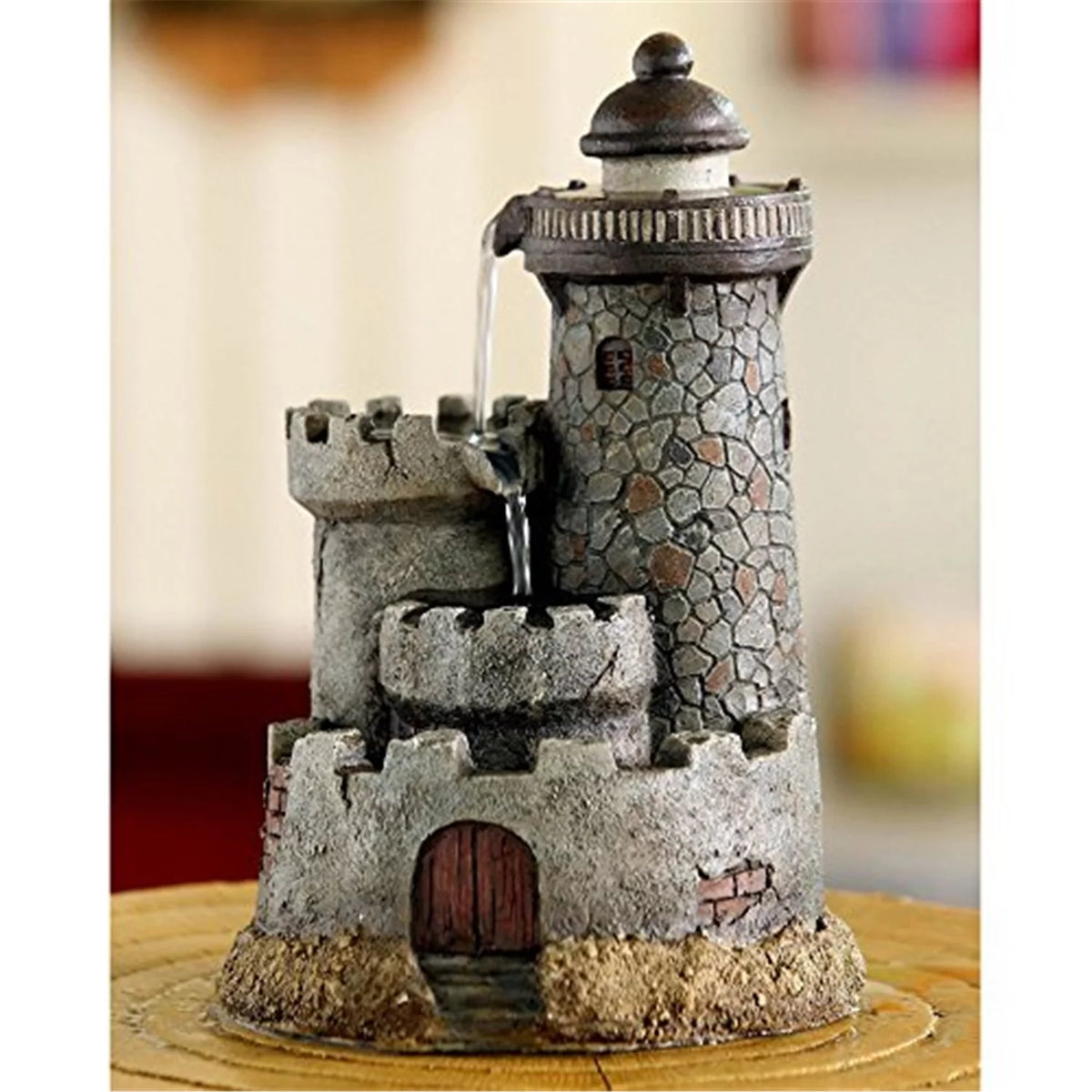 Resin Fiberglass Lighthouse Tabletop Water Fountain O5986