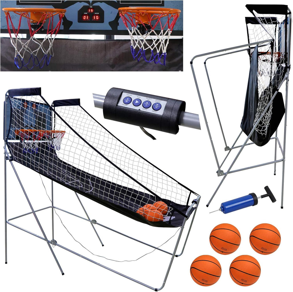Foldable Indoor Basketball Arcade Game with LED Scoreboard G885082