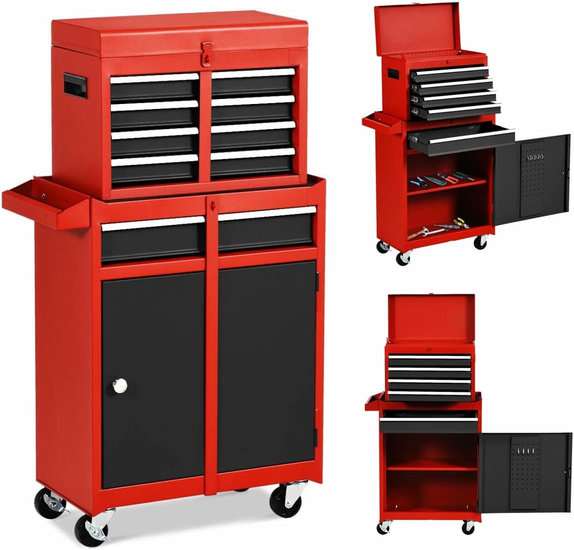 5 Drawer Rolling Tool Chest Cabinet with Wheels and Locking System L7538