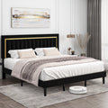 Queen Velvet Tufted Upholstered Platform Bed Frame U166286