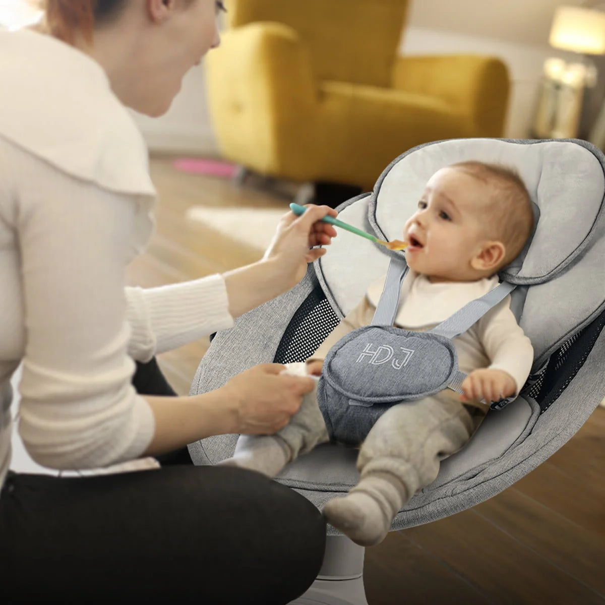 Electric Baby Swing with Music, Touch Screen, Grey D111
