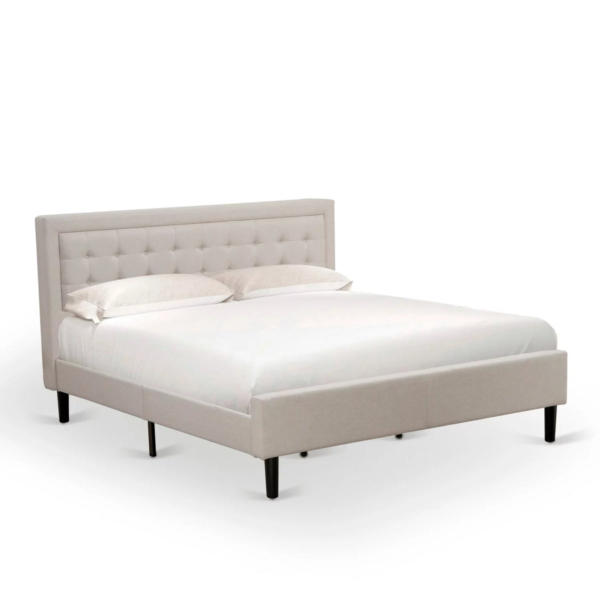 2-Piece Bedroom Set with Wood Bed Frame and Nightstand U7114