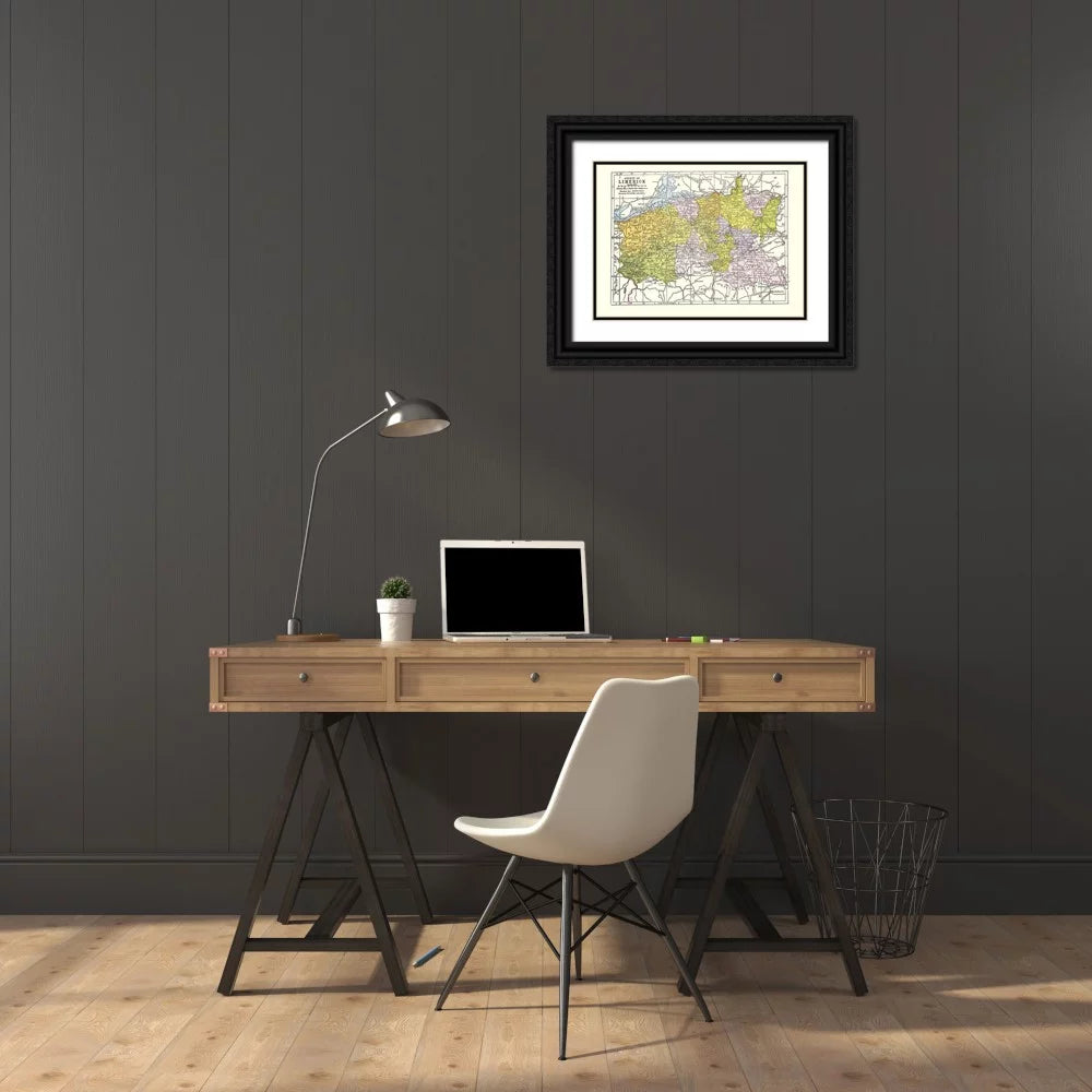 Black Ornate Wood Framed Art Print X735