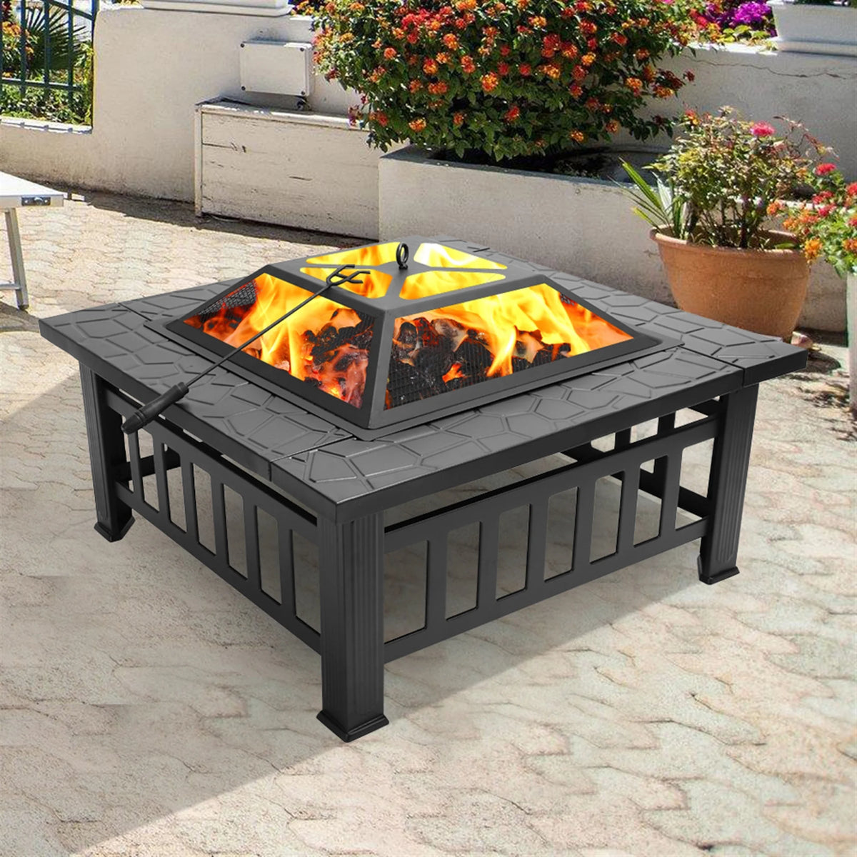 19 inch Stainless Steel Wood Burning Fire Pit V389386