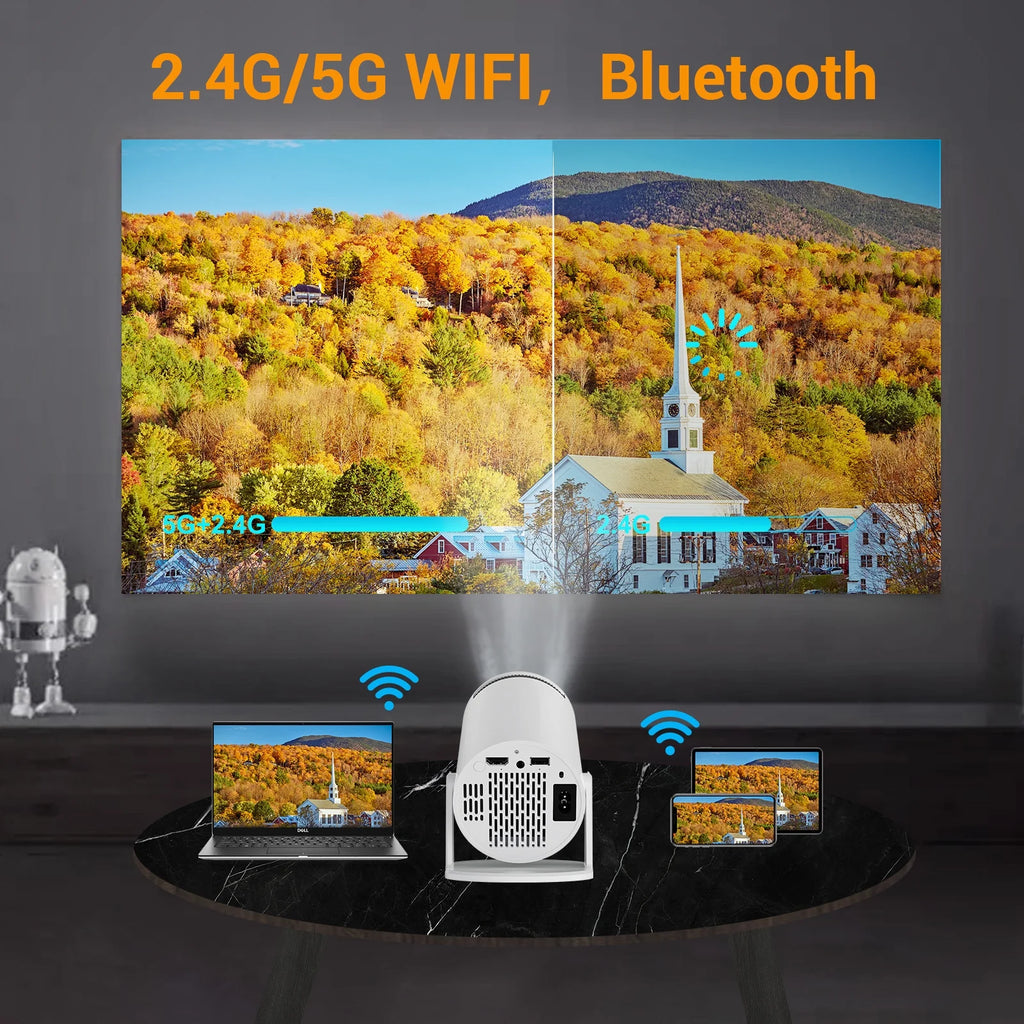Android 11.0 Mini Portable Projector with WiFi and Bluetooth K51648