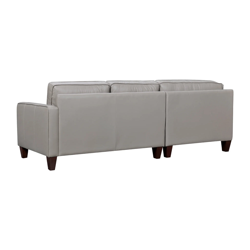 Greige Leather Sectional Sofa O197619