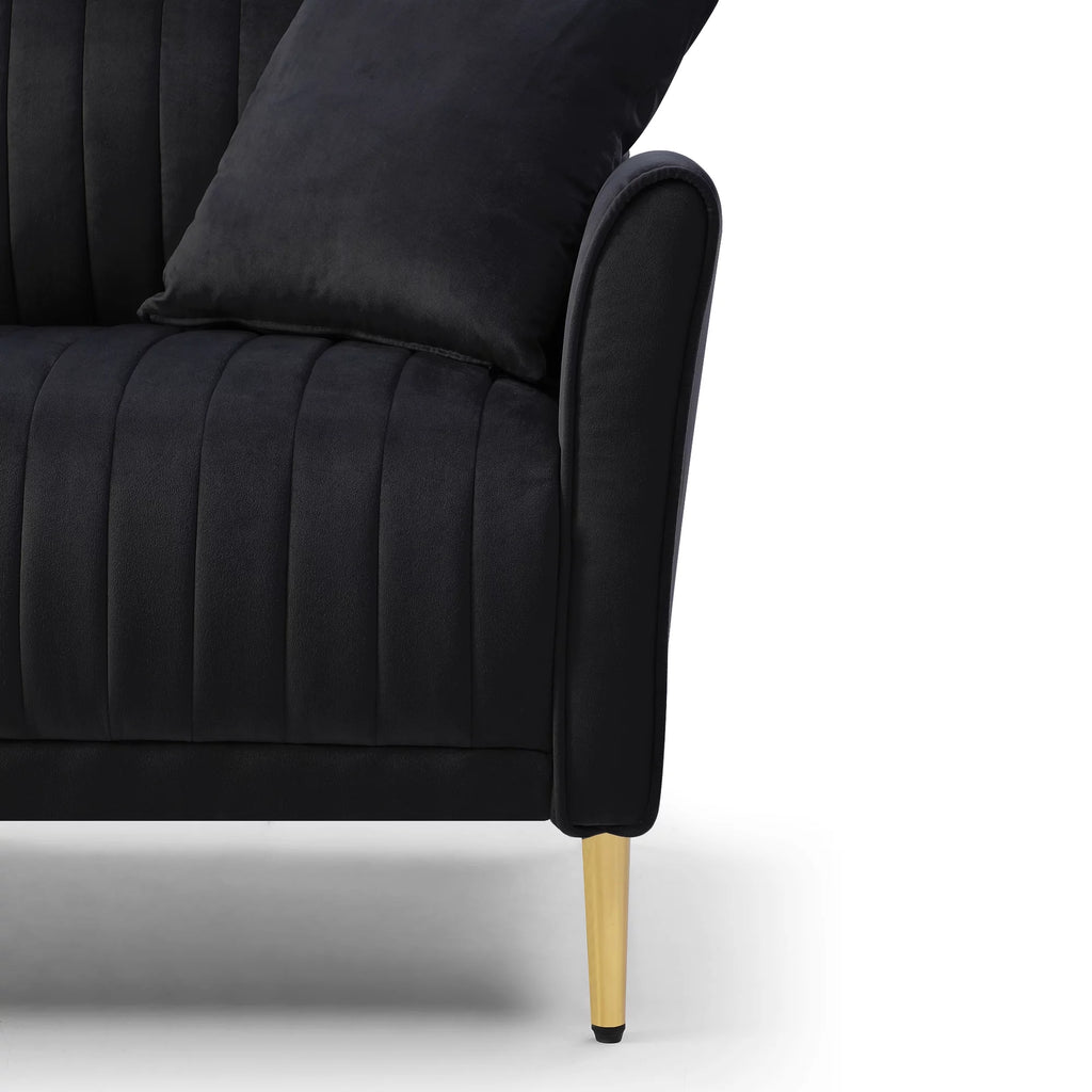 Black Velvet Loveseat I62855