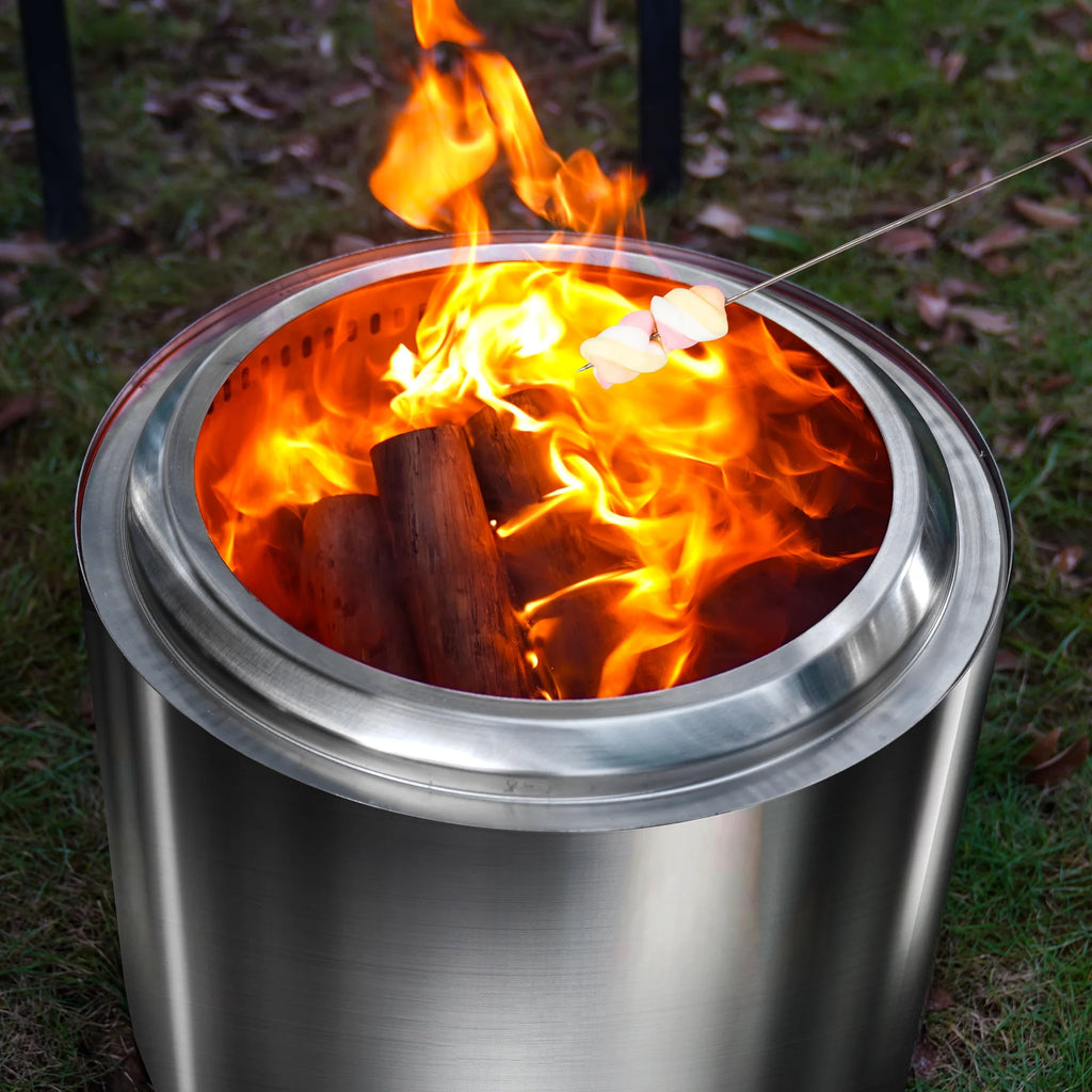 19 inch Stainless Steel Wood Burning Fire Pit V389386