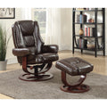 Upholstered Reclining Chair with Ottoman Brown R418