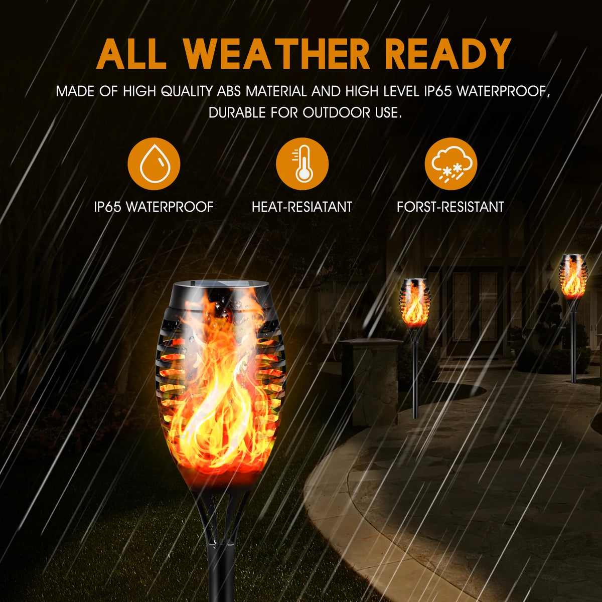 6 Packs LED Solar Torch Lights with Flickering Flame P5027