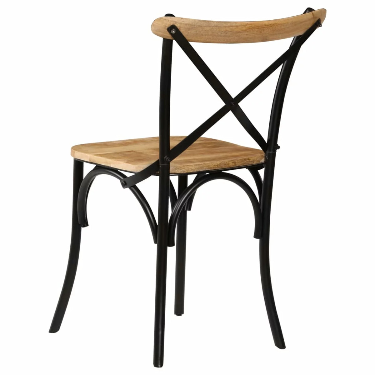 2 pcs Black Solid Mango Wood Cross Chairs X453