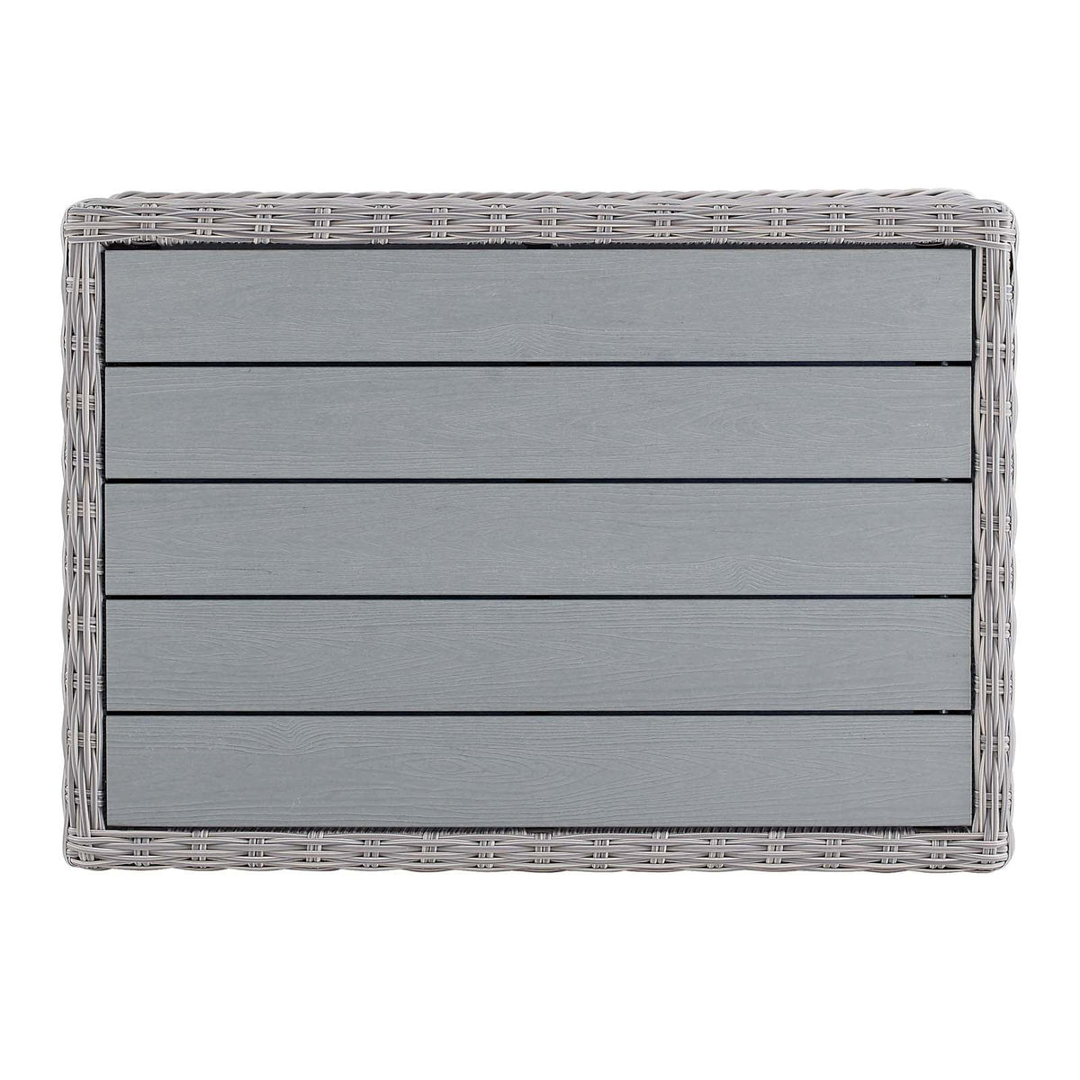 45" Light Gray Wicker Rattan Outdoor Coffee Table V99620