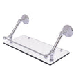 Floating Glass Shelf with Gallery Rail 18 Inch M440