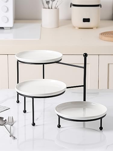 3 Tiered Serving Stand with White Porcelain Plates P873830