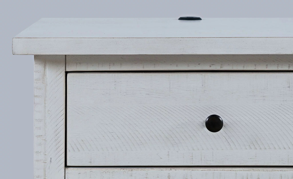 Contemporary Coastal Distressed Acacia Nightstand P186