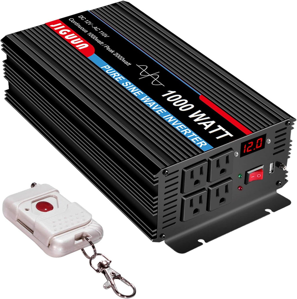 1000 Watt Pure Sine Wave Power Inverter DC 12V to AC 110V Converter N290