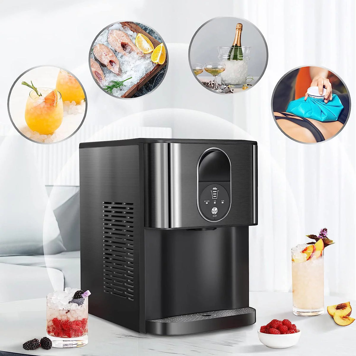 Black Countertop Nugget Ice Maker L7883