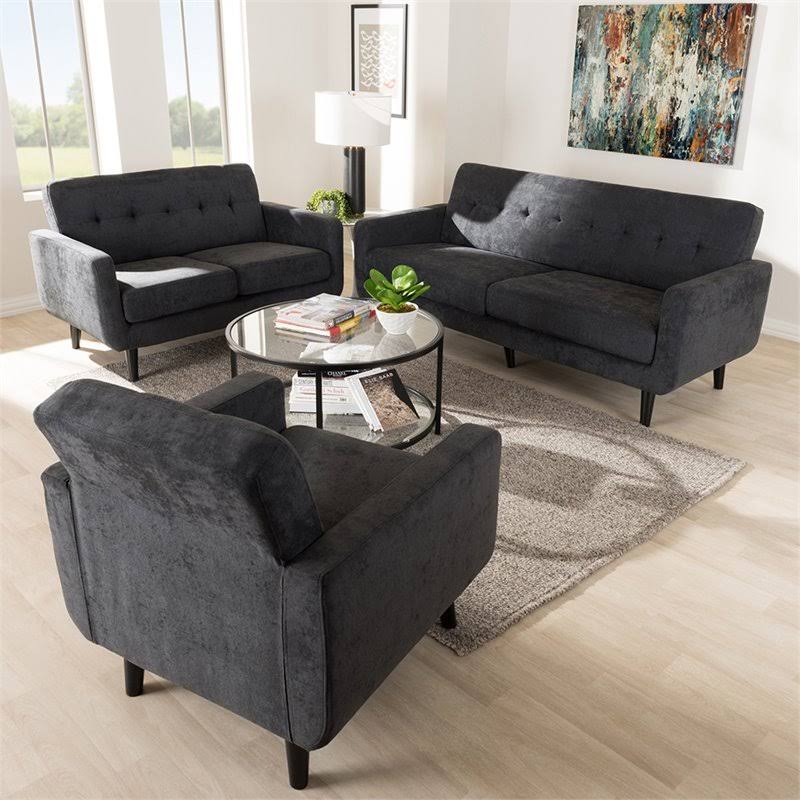 Dark Gray Tufted Sofa Q326