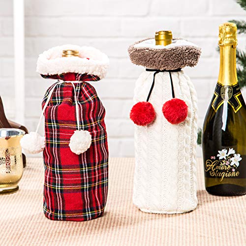 Christmas Wine Bottle Covers Polyester 2 Pack G139370