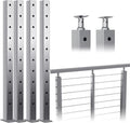 4 Pack Stainless Steel Brushed Cable Railing Post P805