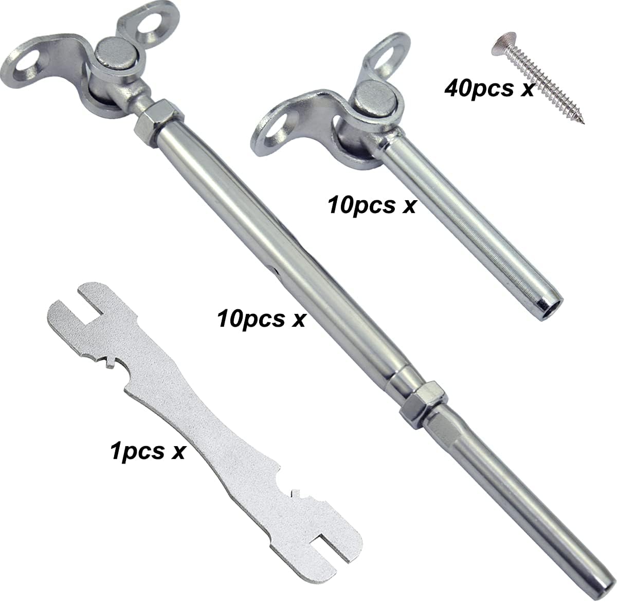 10 Pairs Stainless Steel Cable Railing Hardware Kit V497983