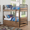 Twin Over Twin Bunk Bed with Trundle Q3803